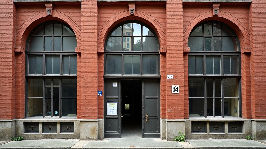 Vecchio edificio industriale di Torino con mattoni rossi e finestre grandi, segni di riqualificazione urbana