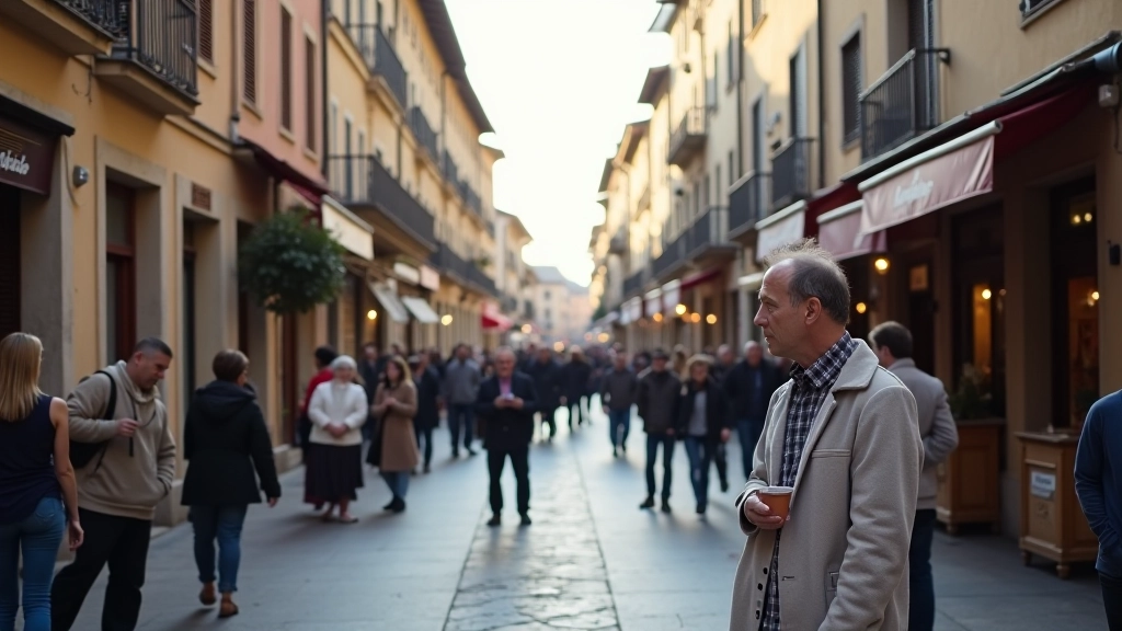 Piazza del quartiere San Salvario con persone diverse che socializzano, negozi multiculturali, architettura storica torinese